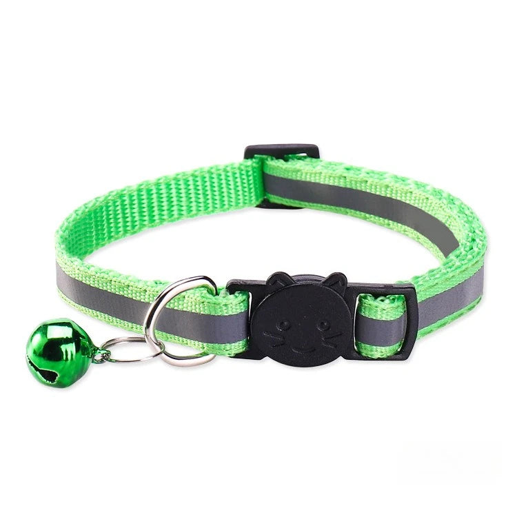 Colors Reflective Breakaway Cat Collar Neck Ring Pet Products Safety Adjustable with Bell Charm Necklace Collar for Puppy