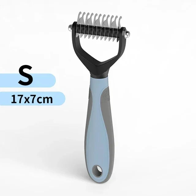 Cat Hair Removal Comb, Double Sided Stainless Steel Pet Grooming Brush for Dogs Cats, Removes Tangles Shedding Pet Accessories
