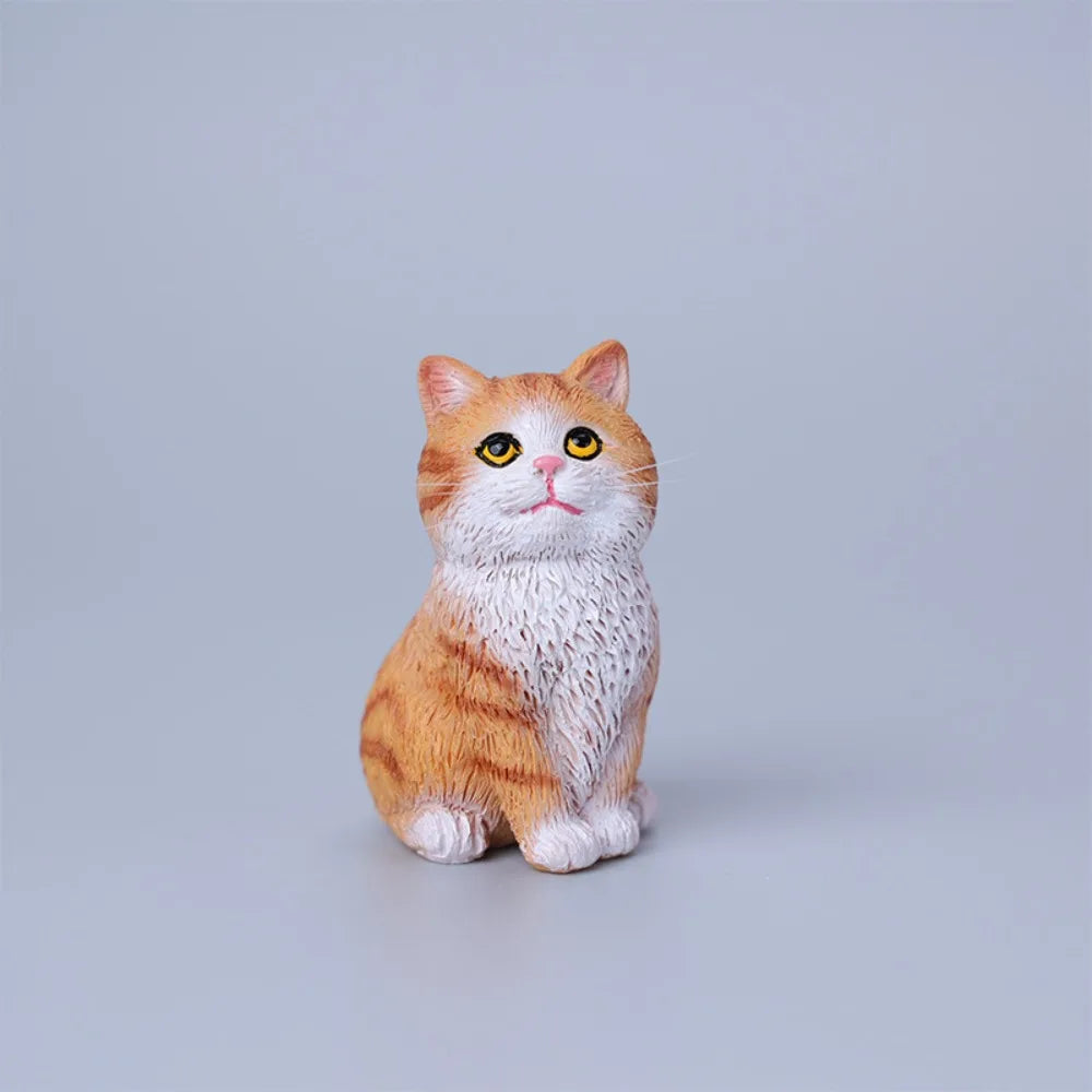 Children Gift Sitting Cat Ornament Simulation Cartoon Cat Pet Model Kitten Model Resin Cat Decoration Car Interior Decoration