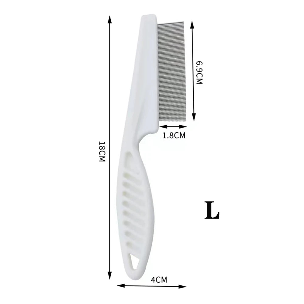 1Pcs Pet Flea Comb Cat/Dog Beauty Comb Stainless Steel Portable Pet Specific Dense Tooth Hair Removal Massage Cleaning Supplies