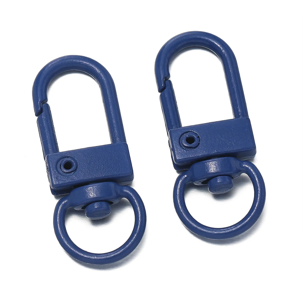 10pcs/Lot Colorful Snap Lobster Clasp Hooks For DIY Colorful Trinkets Making Rotating Pet Keychain Bag Keyring Accessories