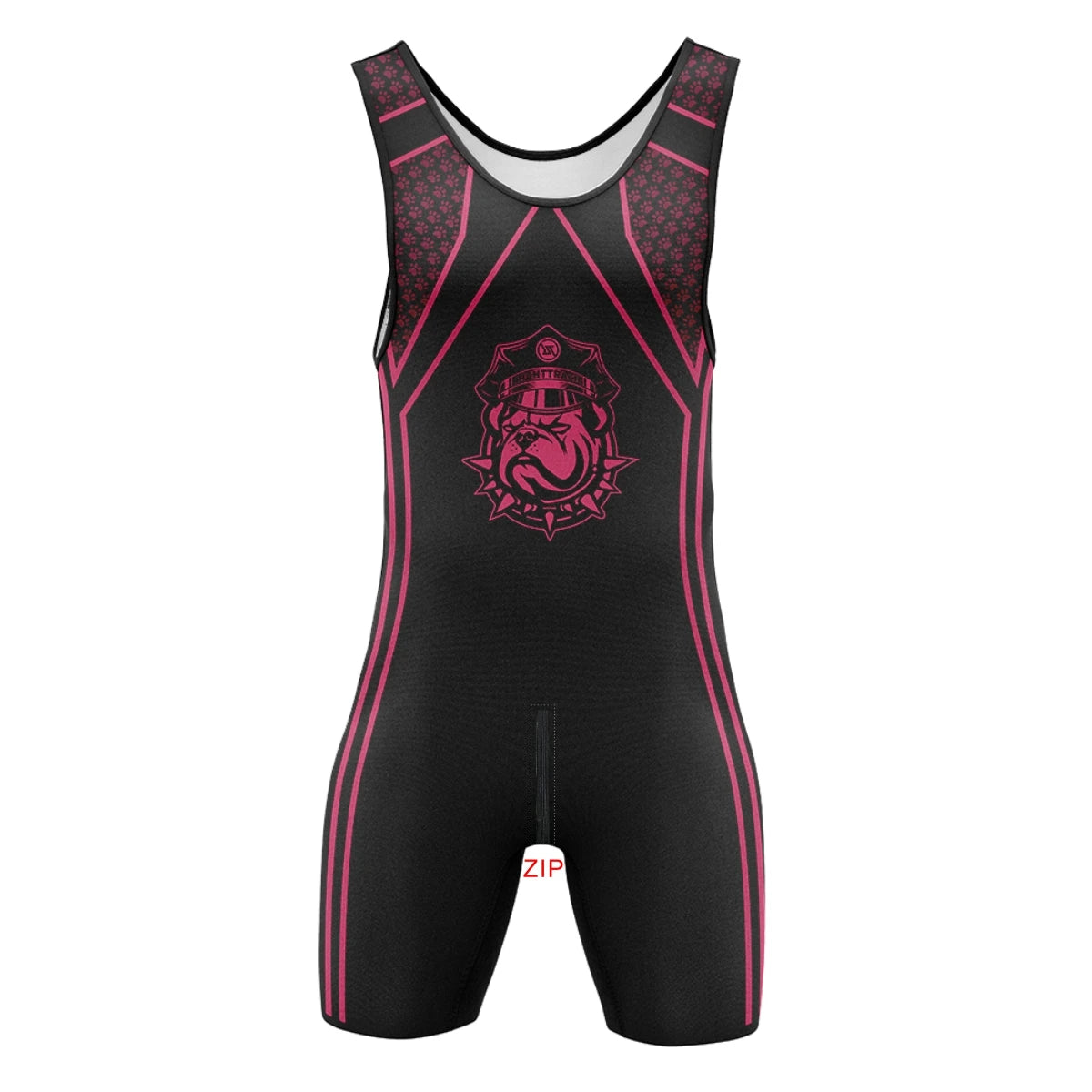 Mens Singlet Zipper Front Back Dog SexyMan Play Bodysuits Sleepwear RT One-Piece Sleeveless Undershirts Wrestling Powerlifting