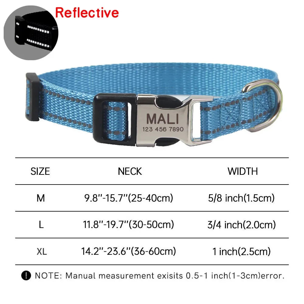 Personalized Dog Collar Free Engraved Name Custom Nameplate Collars for Small Medium Large Dogs Accessories Pet Product Pitbull
