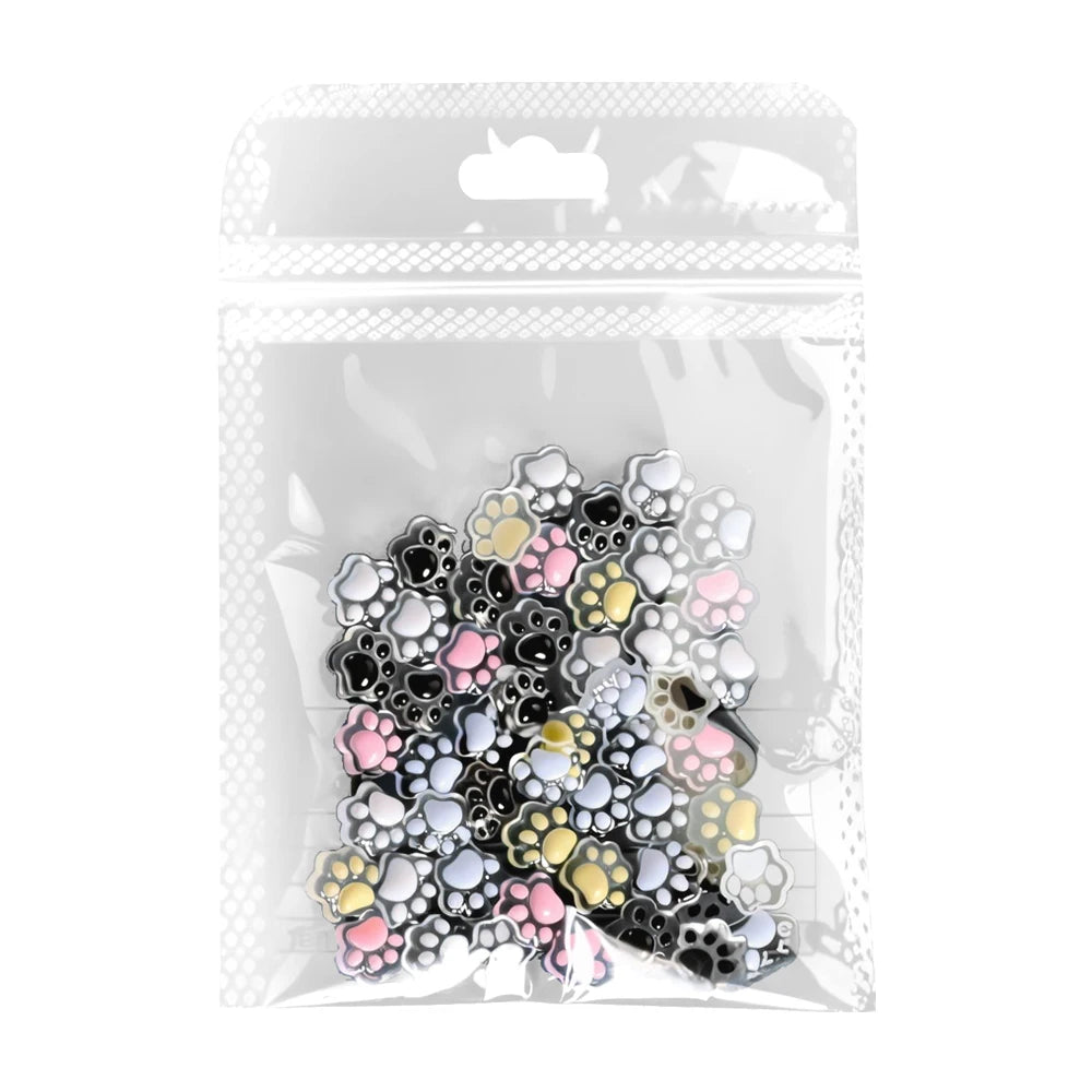 50Pcs 3D Luminous Cat's Paw Nail Charms Cute Resin Cat Paws Y2K Nail Art Decorations DIY Hair Clip Crafts Manicure Accessories &