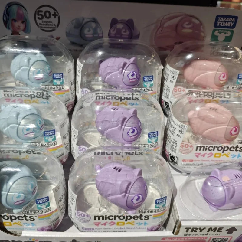 Genuine Takara Tomy Micropets Pocket-Sized Petbot Cat Rabbit Dog Series Electron Pet Interaction Machine Toy Gifts