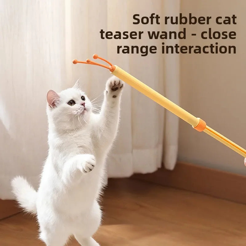 Interactive Cat Toy 2-in-1 Retractable Cat Teaser Cat Tickling & Massaging Toy for Kittens Relieve Boredom Pet Products