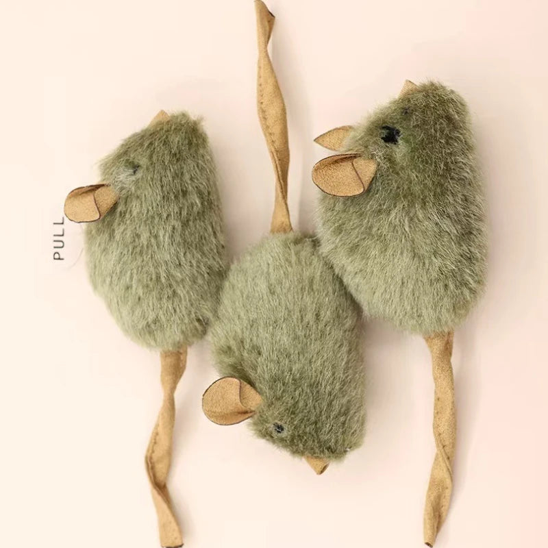 Funny Plush Cat Toy Simulation Mouse Automatic Chirping Interactive Mice Cat Toy Bite Resistance Pet Cat Toys Kitten Supplies