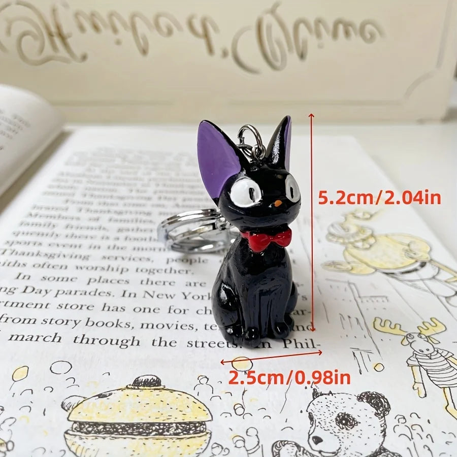 Charming Black Cat Keychain - Cute PVC Women's Fashion Accessory, Suitable for Bags and Keys, Cat Accessories