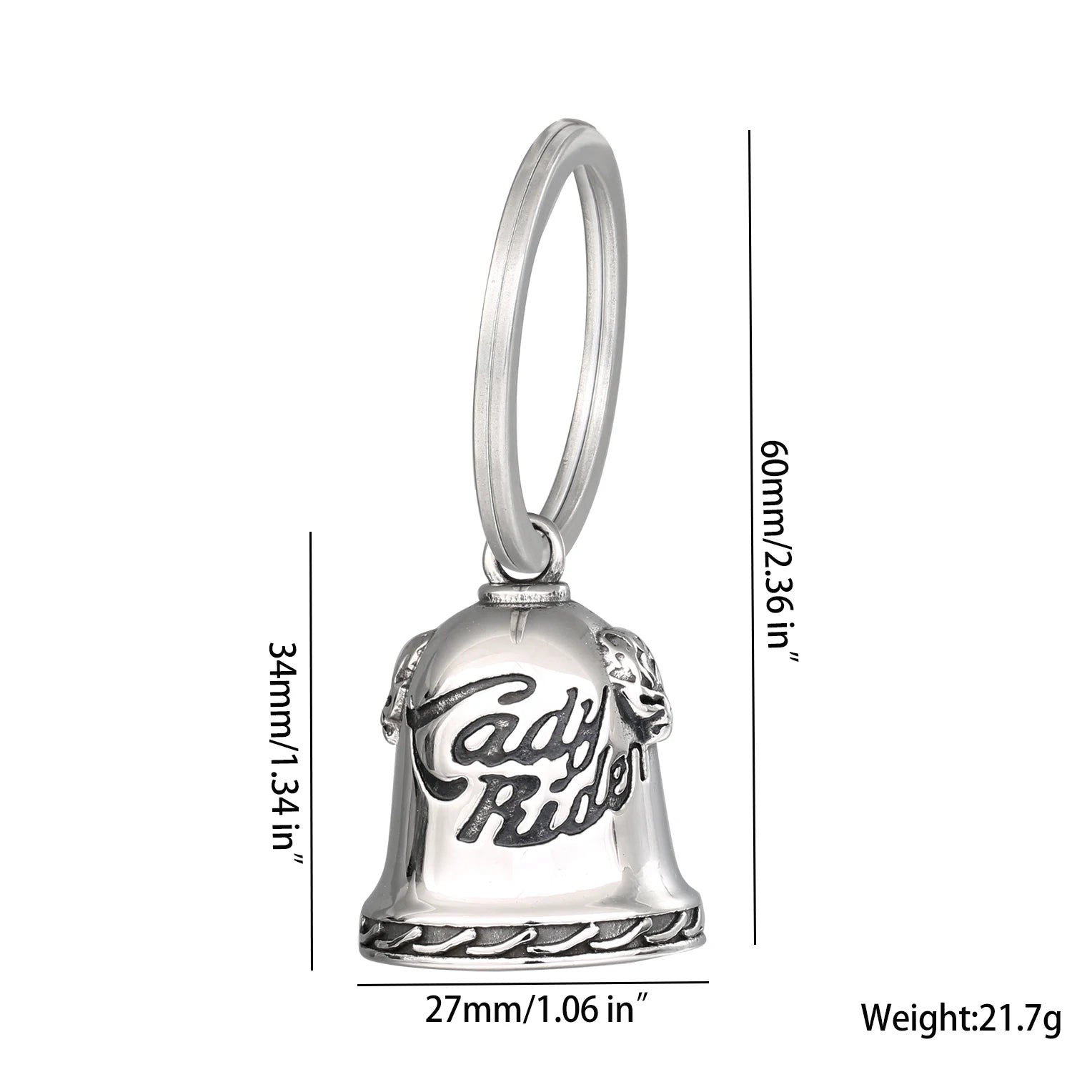 Motorcycle Guardian Bell Key Chain for Riders,Stainless Steel Biker Bells Accessories & Live To Ride for Luck
