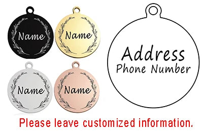 Personalized Pet Cat Dog ID Tag Collar Accessories Circle Custom Engraved Necklace Chain Charm Supplies For Dog Tag Name Product