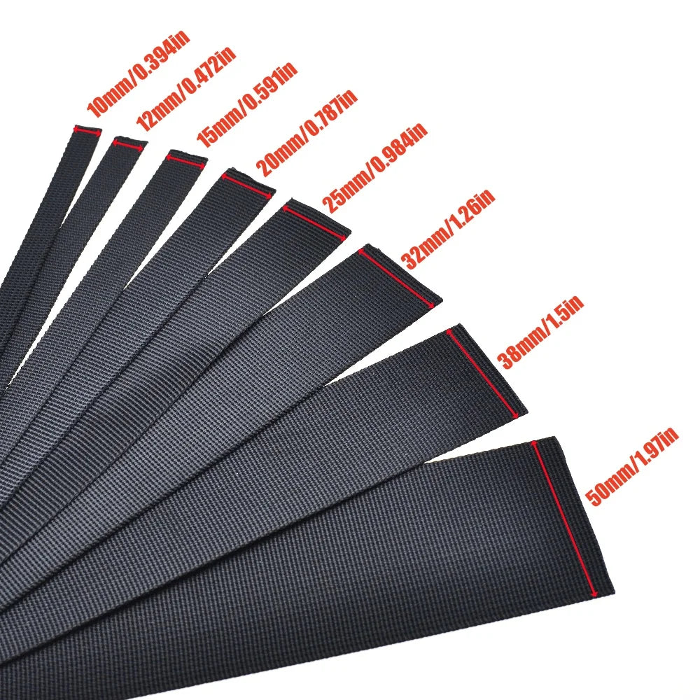 5 Yards 10-50mm Nylon Webbing Tape Backpack Strap Pet Collar Safety Belt Ribbon Band Bag Clothing DIY Sewing Accessories