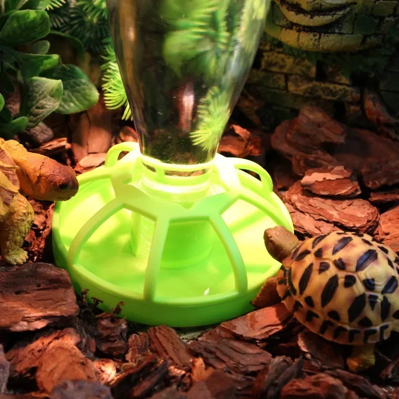 New Reptile Automatic Water Drinker Dispenser Food Bowl Lizard Round Dish Feeder Lizard Lotus Flower Feeders Pet Products