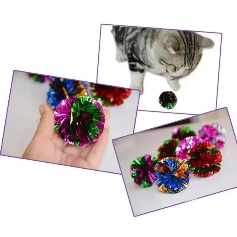 Mylar Crinkle Foil Balls Cat Kitten Sound Play Toy Crackle Paper Rustle Pet Products Pet Supplies Cats Toys
