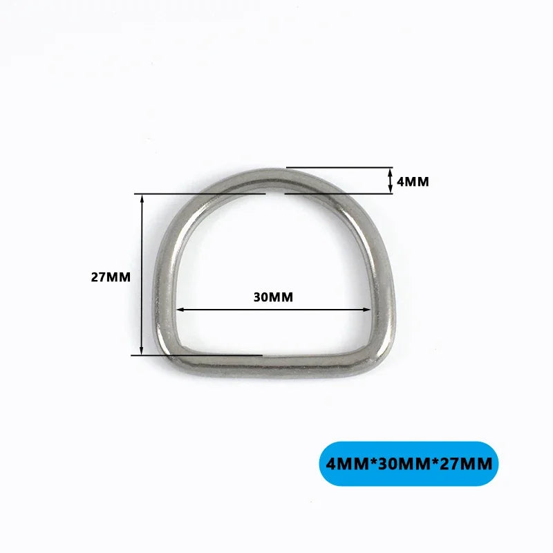 4/5/10Pcs 304 Stainless Steel D-Ring Buckles for Backpack Straps Webbing Belts Pet Dog Collars DIY Bags Hardware Accessories