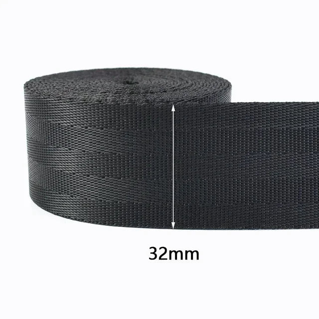 5/10M 20-50mm Black Polyester Webbing Band Backpack Strap Pet Collar Tape Belt Ribbon DIY Bag Garment Trim Sewing Accessory