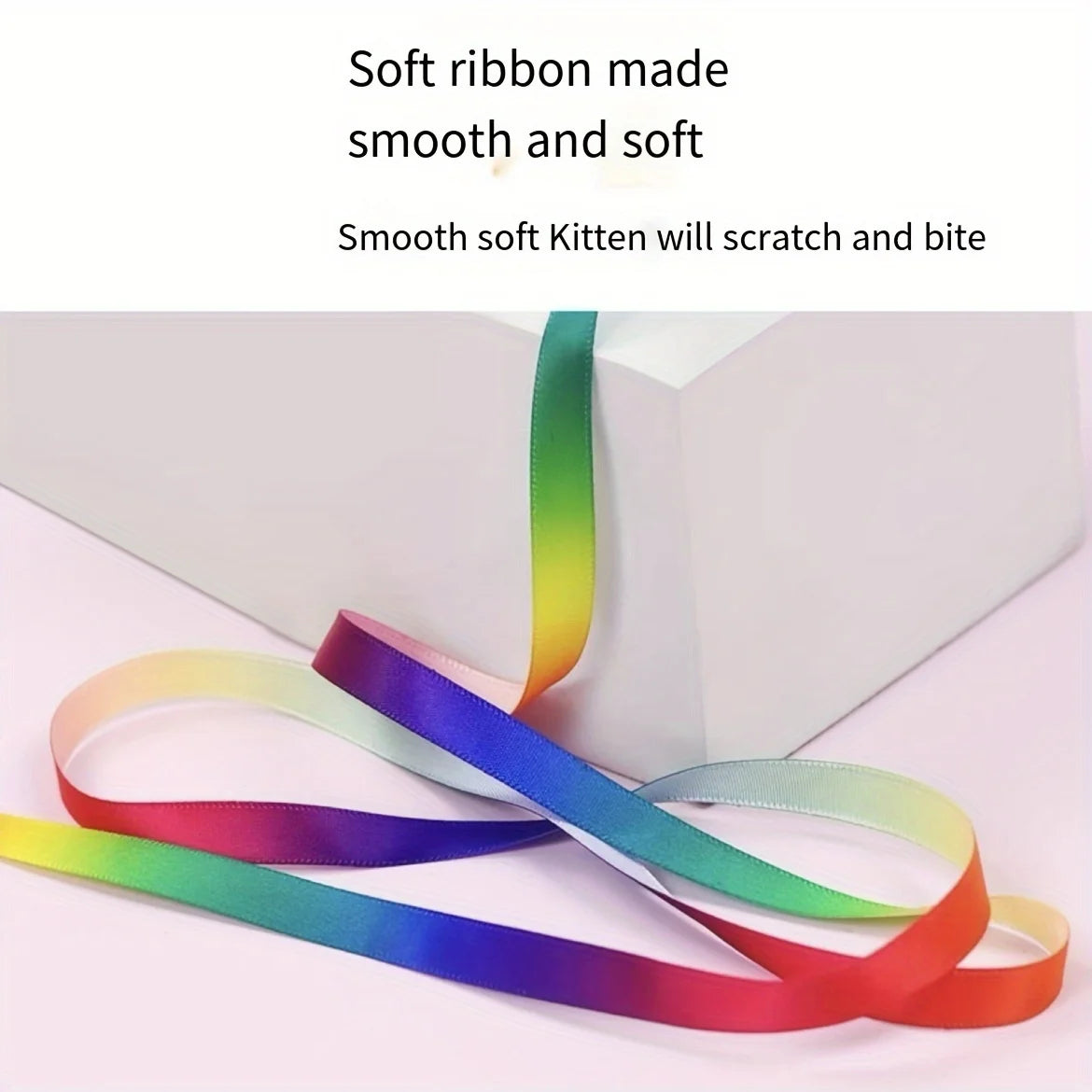 1pc Interactive Cat Toy Cute Funny Rainbow Strips Stick Cat Teaser Wand Pet Toys for Cats Toys Cat Supplies Pet Products