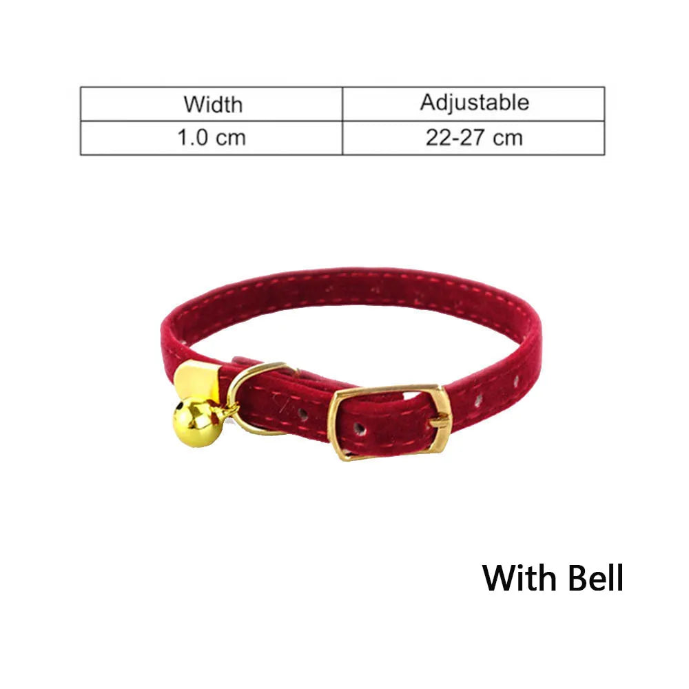 Cat Collar With Bell Safety Cat Collars Adjustable Puppy Dog Collar For Small Dog Kittens Solid Pet Collar Products Cat Necklace