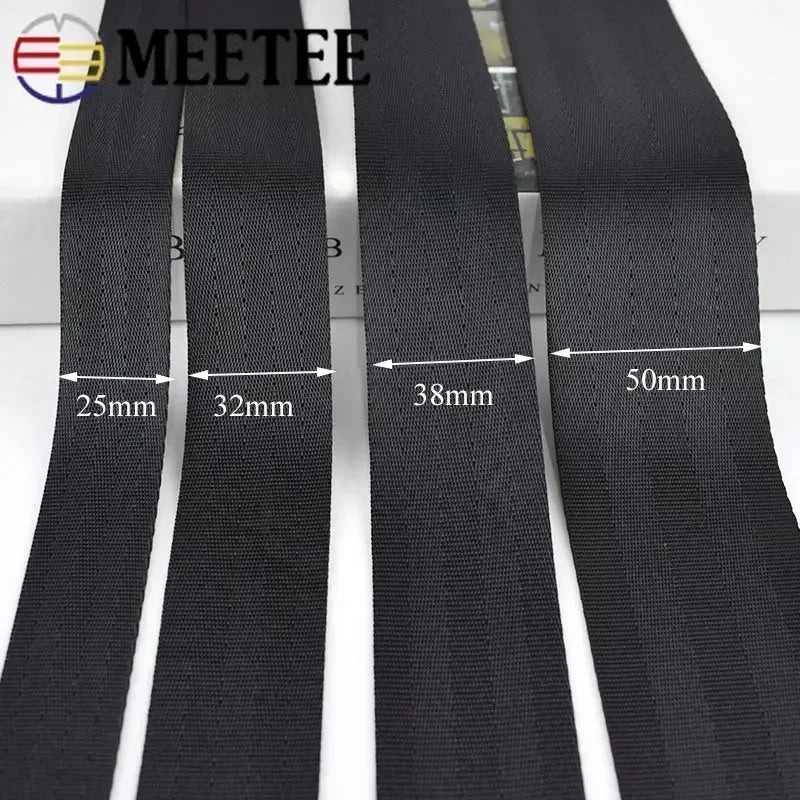 5/10M 20-50mm Black Polyester Webbing Band Backpack Strap Pet Collar Tape Belt Ribbon DIY Bag Garment Trim Sewing Accessory