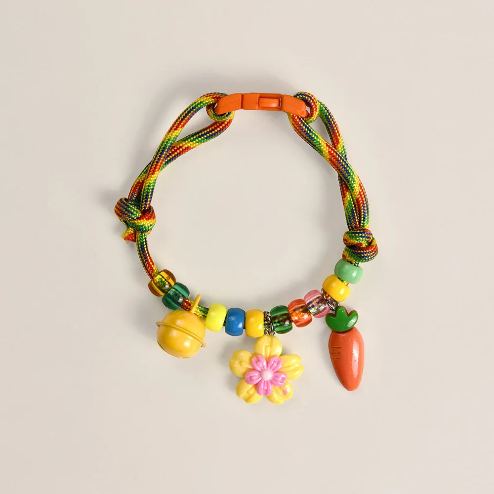 Pet Beaded Necklace Accessories, Skin-friendly Rope Neck Collar, Dog and Cat Bell Collar To Prevent Getting Lost