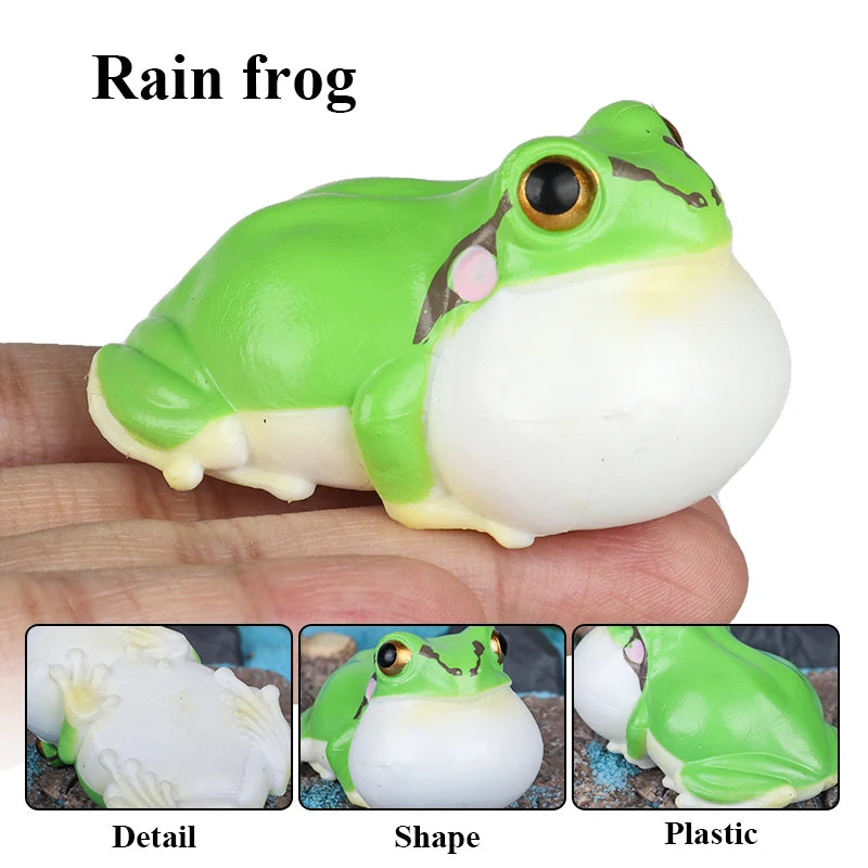 Oenux Cute Pet Model Frog Lizard Pig Hen Rabbit Shiba Inu Hamster Squirrel Otter Animals Figurine PVC Miniature Home Decor Kids
