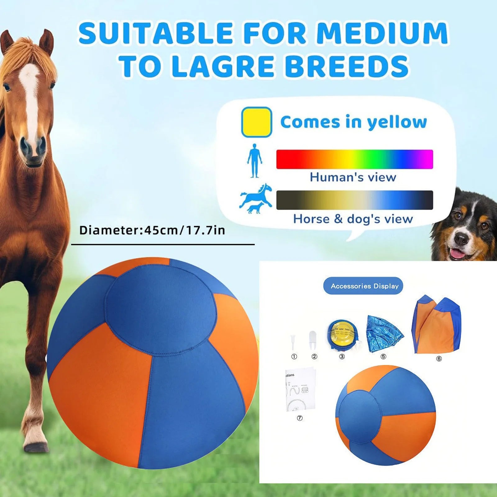 Herding Ball for Dogs with Protective Cover & Pump Dog Training Toy To Keep Them Busy Outdoor Training & Backyard Play
