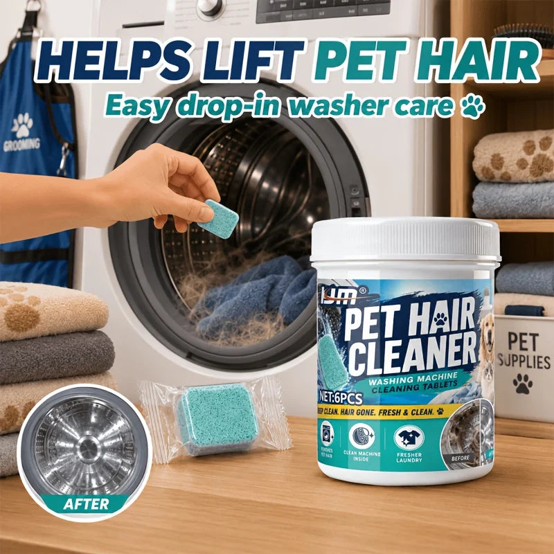 Pet Hair Laundry Cleaner Effervescent Tablets Washing Machine Hair Remover Fast Dissolving Cleaner For Cat Dog Households