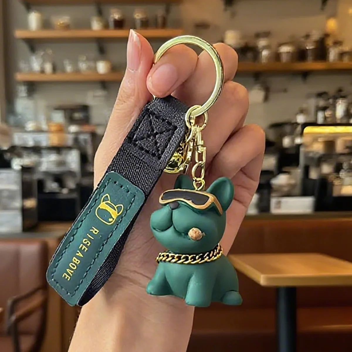 Cool And Trendy Bulldog Keychains Cute Resin Dog Pendants,Car Key Chains Couple Pendants Small Gifts