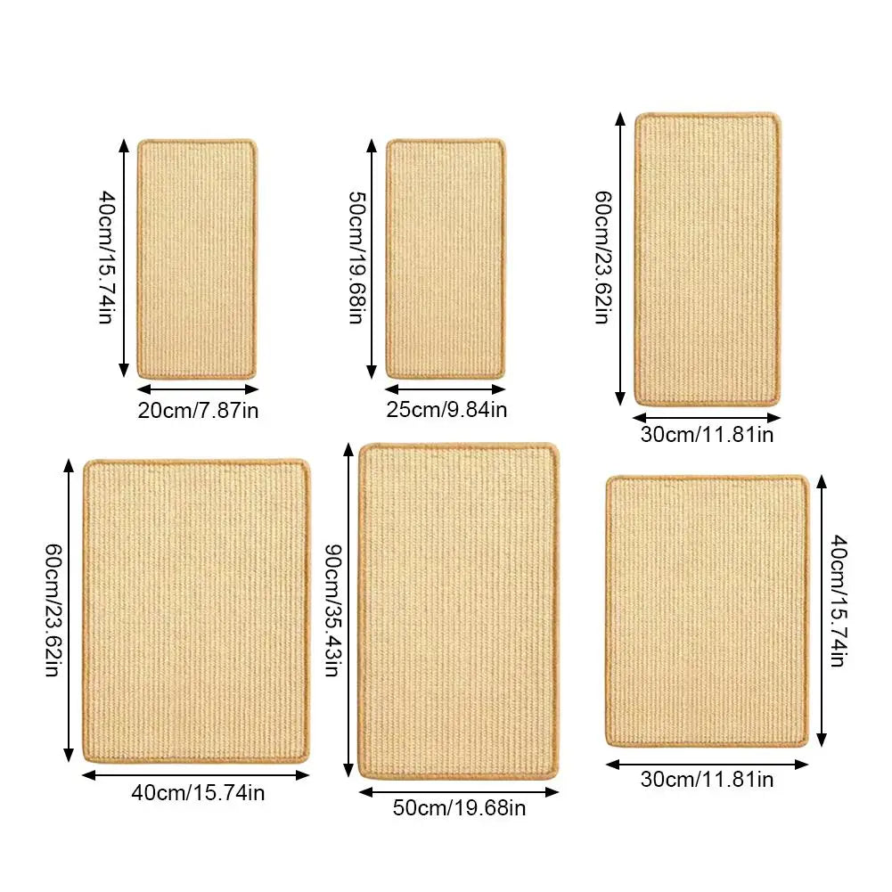 Self-adhesive Sisal Cat Scratch Pads Sofa Anti-scratch Claw Grinding Pads Scratch Board Wall Stickers Cat Pet Accessories