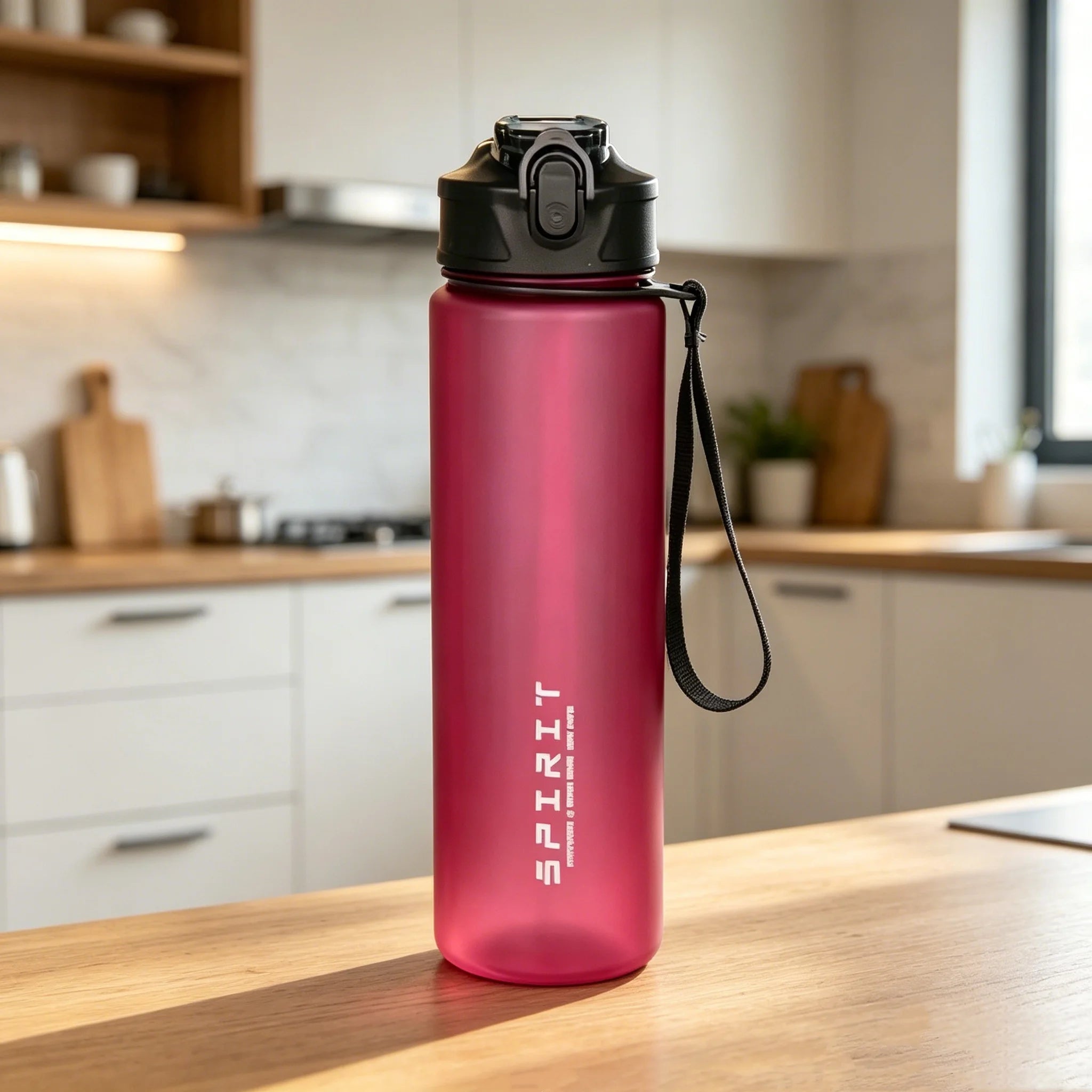 3D Printed Cute Cartoon Cat PVC-Free, Leak-Proof, Matte Finish 750ML Water Bottle,Includes Carry Loop Outdoor Activities