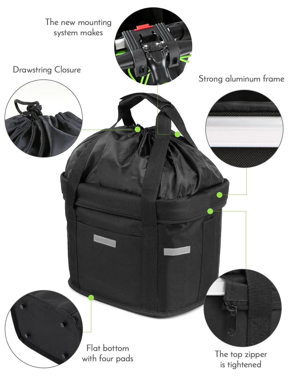 Bicycle Front Basket Removable Waterproof Bike Handlebar Basket Pet Carrier Frame Bag Bikepacking Bicycle Accessories