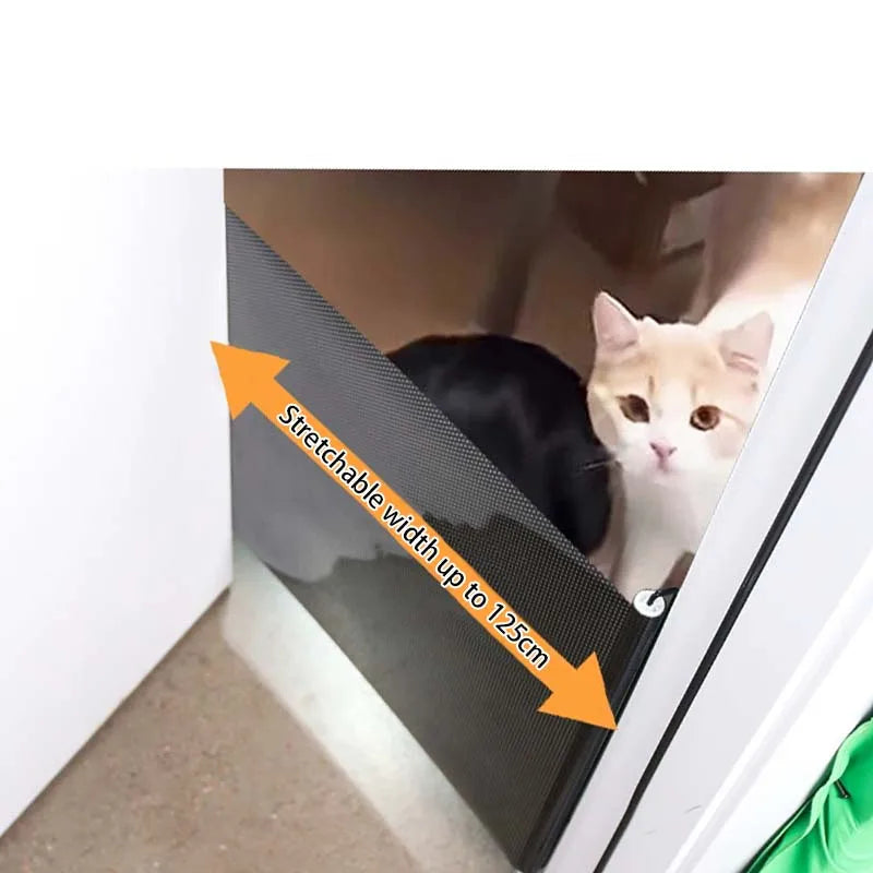 Retractable Pet Gate Screen Door-Stair Gates for Dog Cat Portable Dog Gates with Reinforced Strip Design to Prevent Crawling