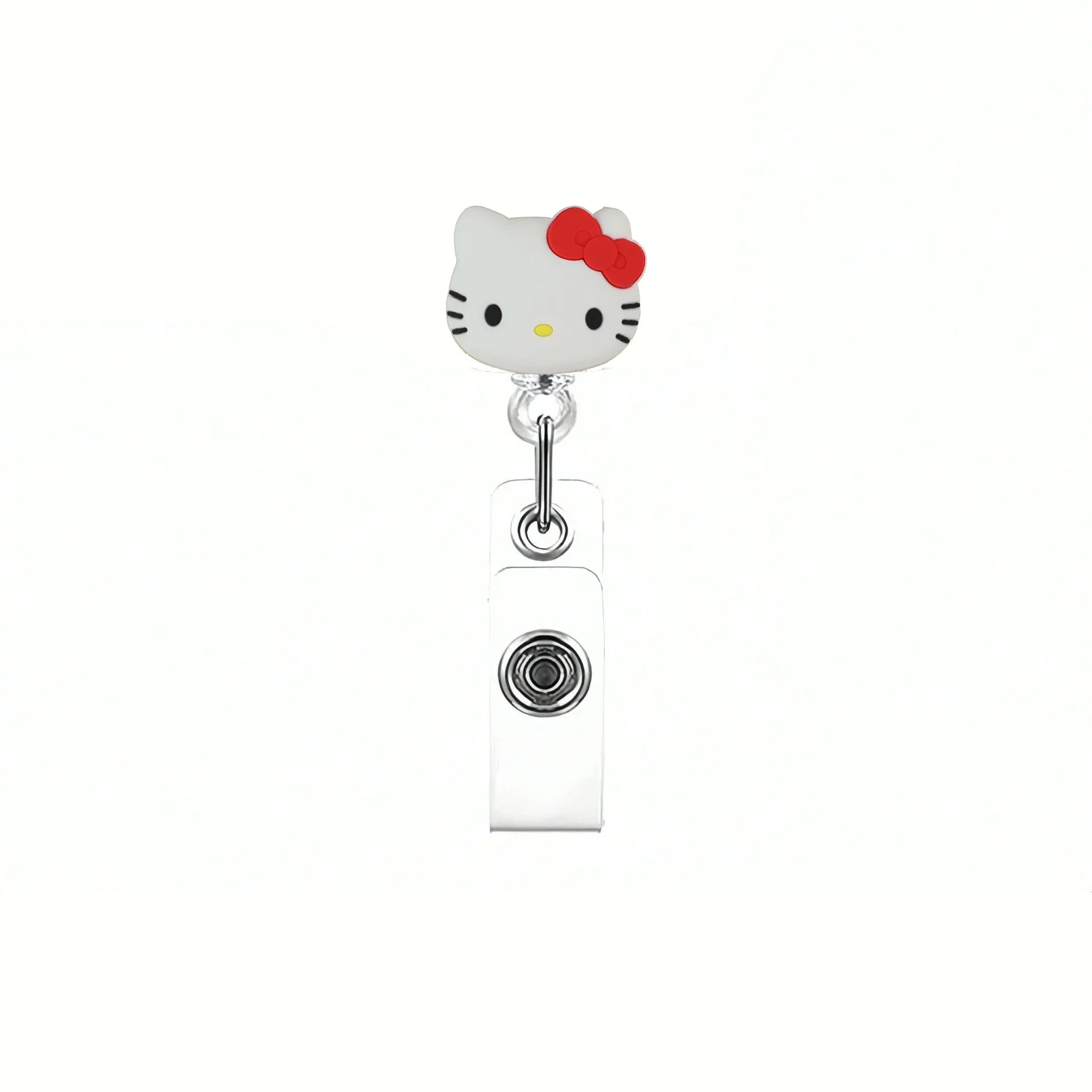 Kawaii Gift Kitty Cat Retractable Badge Reel Sparkling Card Holder Accessories With Keychain For Women Student Office Supplies