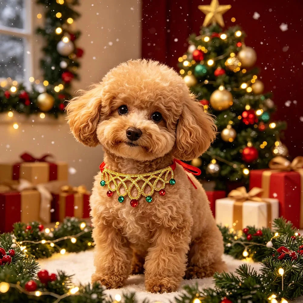 50pcs New Fashion Christmas Dog Accessories Small Dog Bowties Pet Supplies Pet Dog Necklace for Dogs Pets Grooming Products
