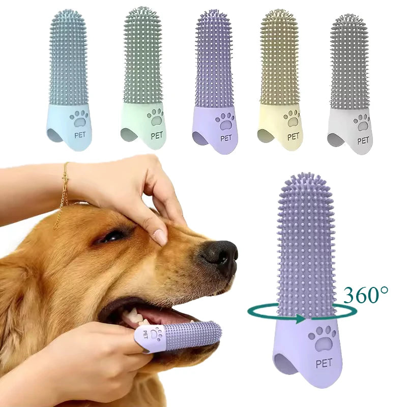 2/5Pcs Pet Soft Silicone Cleaning Toothbrush  Nail Brush Finger Brush Cat Dog Tooth Brush Dog Teeth Cleaning Tool Pet Products