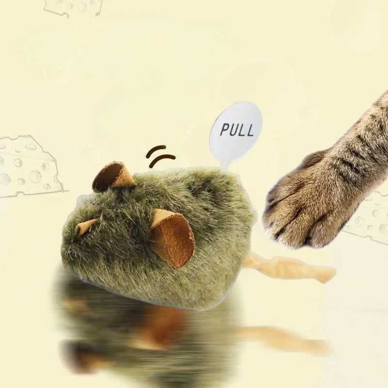 Funny Plush Cat Toy Simulation Mouse Automatic Chirping Interactive Mice Cat Toy Bite Resistance Pet Cat Toys Kitten Supplies