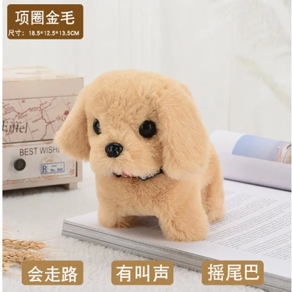 Electric Plush Dog Toy Walking Barking Moving Machine Simulation Plush Pet Toy for Dogs Interactive Play and Entertainment