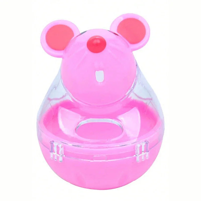 Mouse tumbler leaks food ball pet cat dog leaks food device dog cat interactive play toys cat toys.