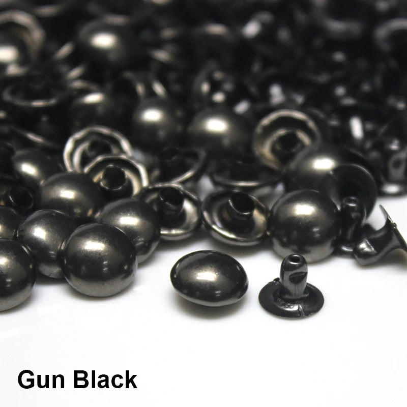 100sets Metal Dome Cap Rivets Mushroom Studs Round Rivet for Bag Clothing Garment Shoes Pet Collar Parts DIY Accessories