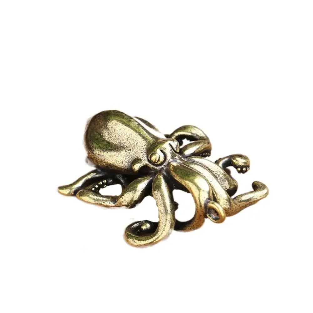 Creative Octopus Model Ornament Brass Octopus Sculpture Tea Pets Desk Ornament Accessories