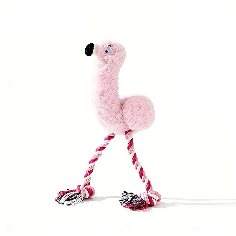 Cute Animal Rope Indestructible Plush Dog Play Knotted Toy With Squeaker Pet Supplies Safe Dog Tough Toys Puppy Tooth Chew Toy