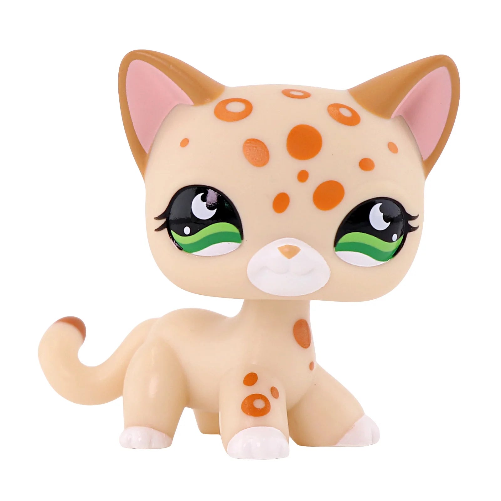 LPS Mini Pet Shop Pet Bobble Head Toy Rare Yellow Short Hair Cat Collectible Gift for Child Cute Animal Toys