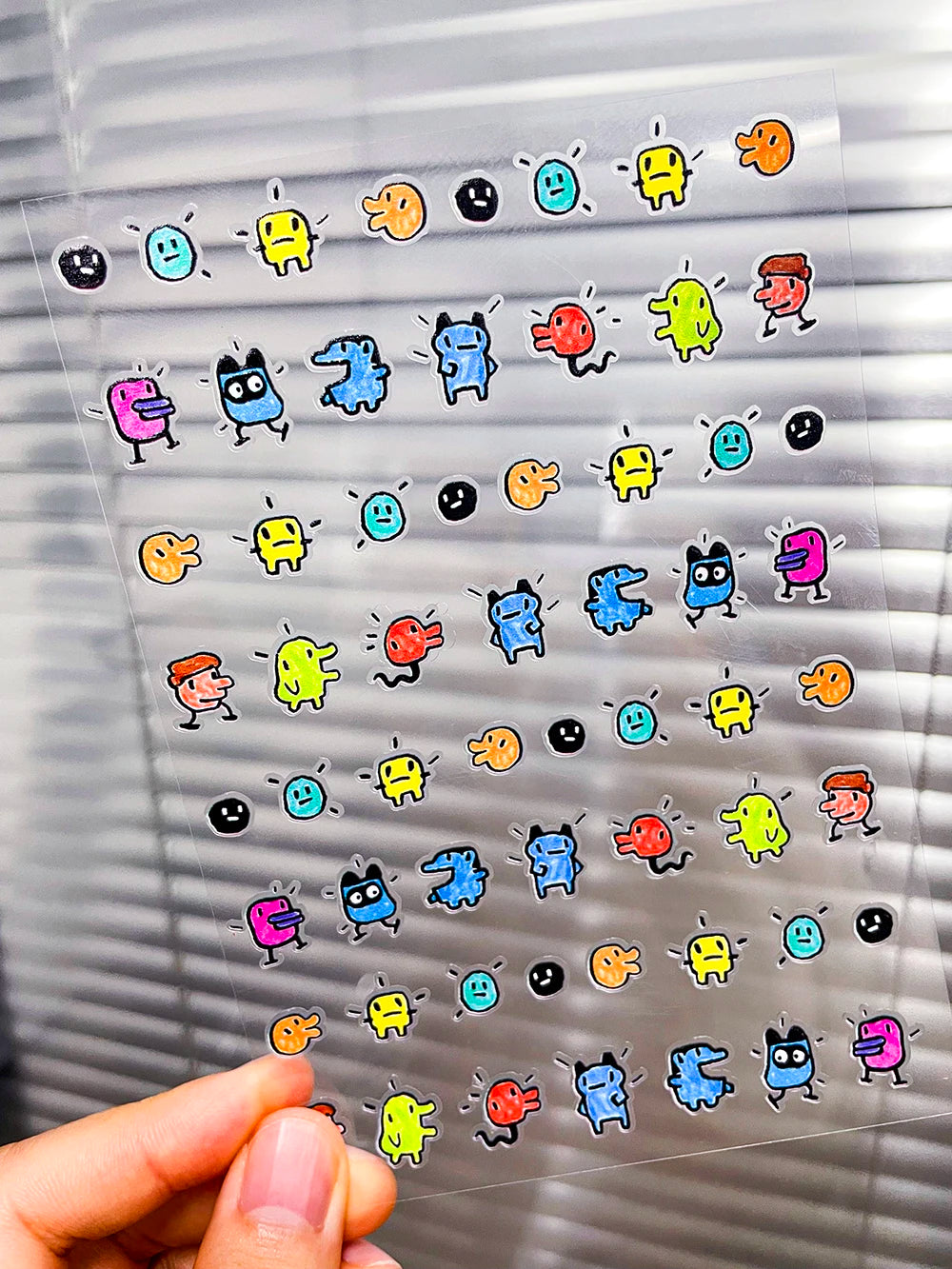 Kawaii Y2K Cute Pet Japanese Anime Self Adhesive Nail Sliders Pixel Style Mini Hand Account Diy Accessory Korean Nail Sticker