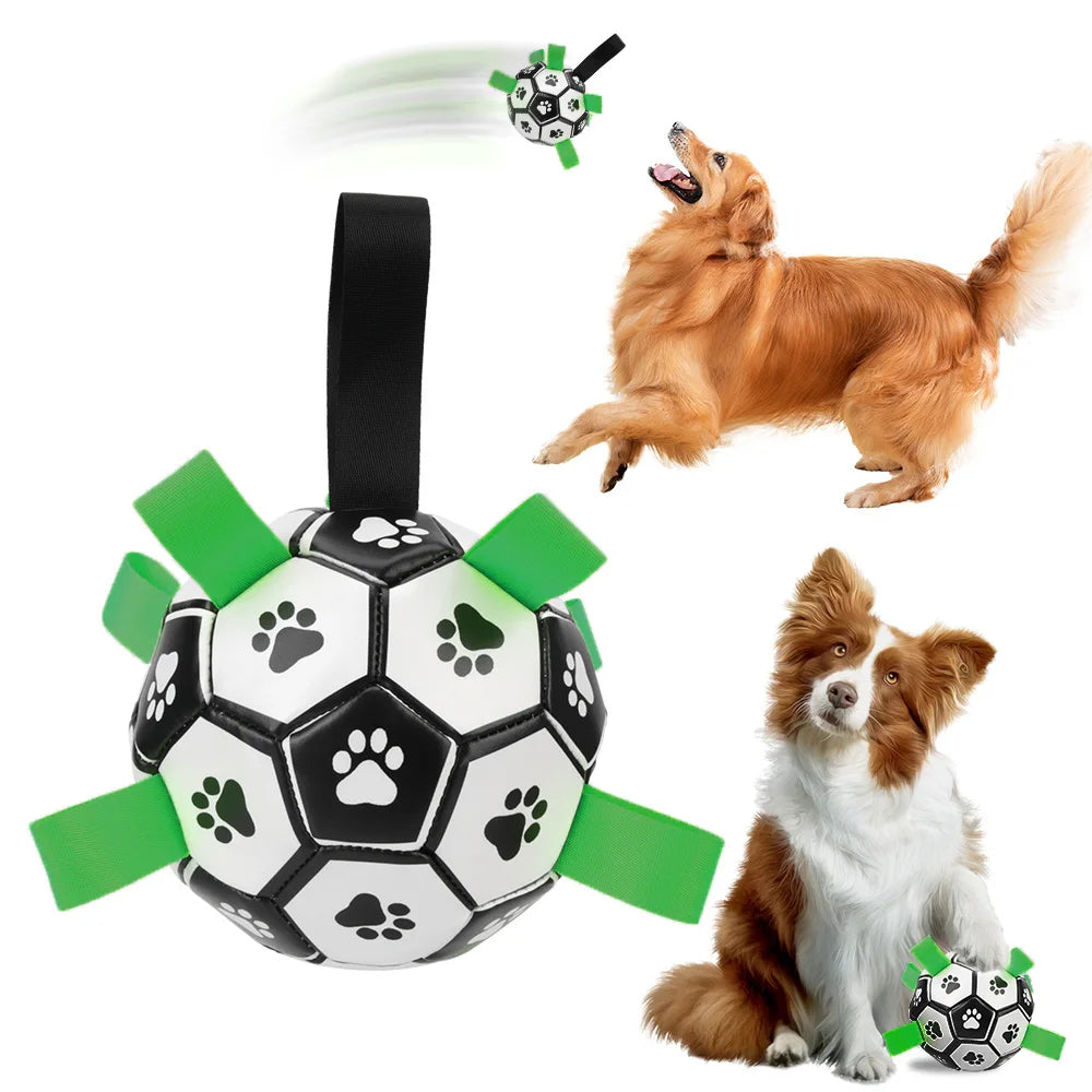 Dog Bite Chew Balls Pets Accessories With Grab Tabs Interactive Pet Football Toys Puppy Outdoor Training Soccer 15cm