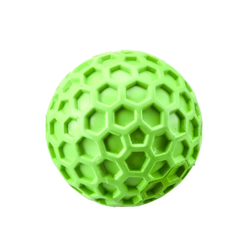 New Dog Toys Bite Resistant Interactive Throwing Sound Honeycomb Balls Natural Rubber Teething Clean Teeth Toys Pet Products