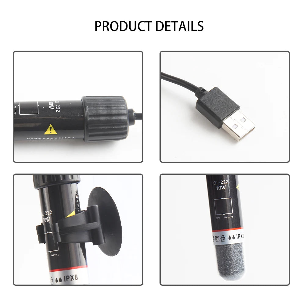 HOMEFISH Aquarium Heating Rod For small Fish Tank  Constant Temperature Aquarium Heater submersible Thermostat Heater