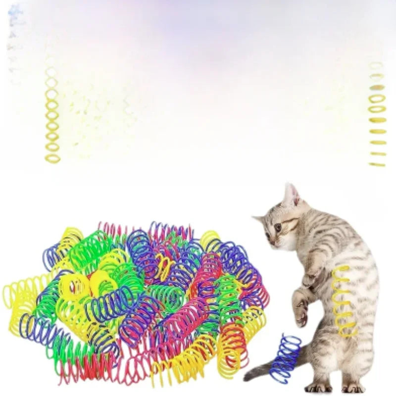 4/200Pcs Interactive Colorful Gauge Kitten Coil Spiral Springs Cat Toys for Kittens And Cats Pet Products