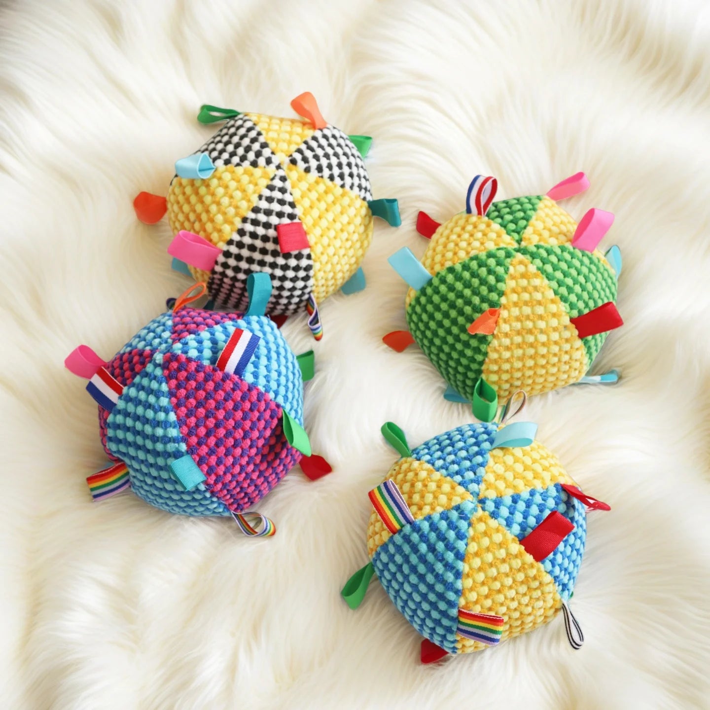 Training Soft Fabric Ball with Bell: Squeaky Fetch & Chew Toy for Dogs - Interactive Toss and Bite Play for Puppy Training