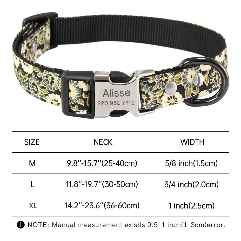Personalized Dog Collar Free Engraved Name Custom Nameplate Collars for Small Medium Large Dogs Accessories Pet Product Pitbull