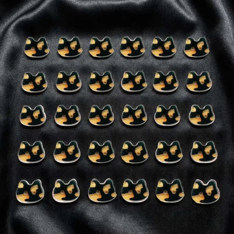 30pcs Cat Buttons Cute Creative Calico Cat Buttons Fashionable Resin Ginger Cat Buttons Clothes Accessories