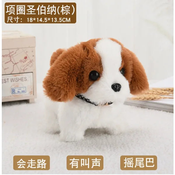 Electric Plush Dog Toy Walking Barking Moving Machine Simulation Plush Pet Toy for Dogs Interactive Play and Entertainment